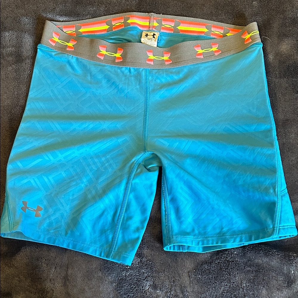 Under Armour Teal Shorts with Multicolor Waistband